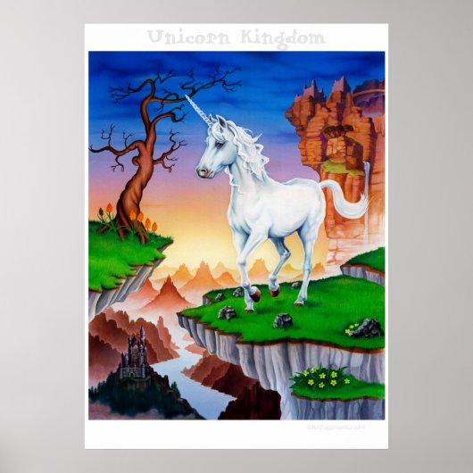 Große Poster Fantasy Art magisch Unicorn Königreic (Vorne)