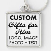 Große Premium Square Schlüsselanhänger Custom Gesc (Vorne)