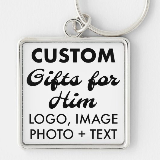 Große Premium Square Schlüsselanhänger Custom Gesc (Vorne)