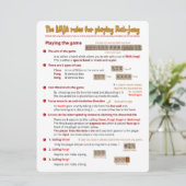 Große Print BMJA Regeln Karte - Spiel (1) (Stehend Vorderseite)