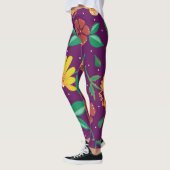 Große Print Springy Floral auf Fuchsia Leggings (Links)