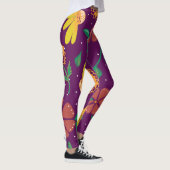Große Print Springy Floral auf Fuchsia Leggings (Rechts)
