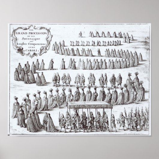 Große Prozession, Souverän und Ritter Poster (Vorne)