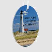Große Punkt-Leuchtturm Nantucket MA Verzierung Ornament (Vorderseite)
