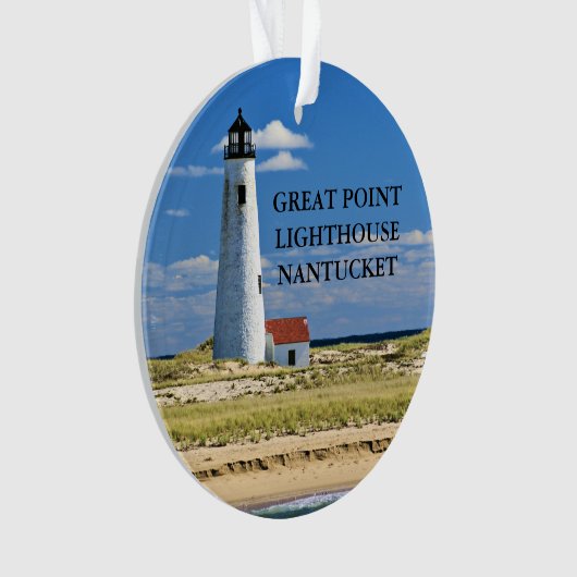 Große Punkt-Leuchtturm Nantucket MA Verzierung Ornament (Vorderseite)