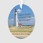 Große Punkt-Leuchtturm Nantucket MA Verzierung Ornament (Vorderseite)