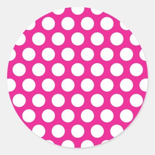Große Punkte auf Hot Pink Design Runder Aufkleber (Vorderseite)