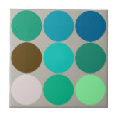 Große Punkte aus dem Mittelalter, Türkis und Grau Fliese (Vorderseite)