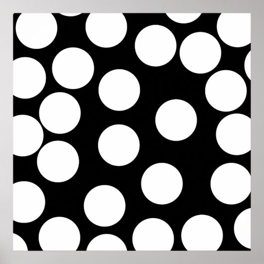 Große Punkte in Schwarz und Weiß. Poster (Vorne)