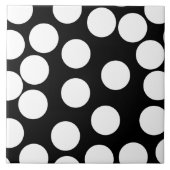 Große Punkte in Schwarzweiss. Fliese (Vorderseite)