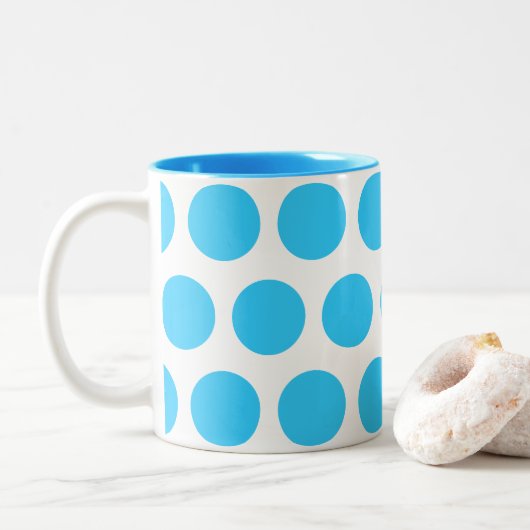 Große Punkte Zweifarbige Tasse (Mit Donut)