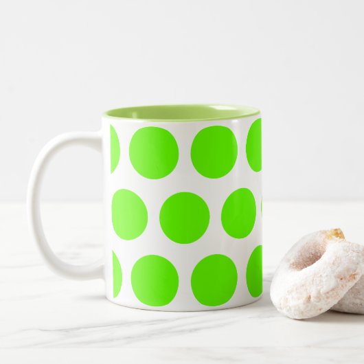 Große Punkte Zweifarbige Tasse (Mit Donut)
