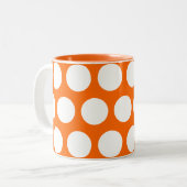 Große Punkte Zweifarbige Tasse (Vorderseite Links)