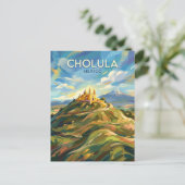 Große Pyramide von Cholula Mexiko Postkarte (Stehend Vorderseite)