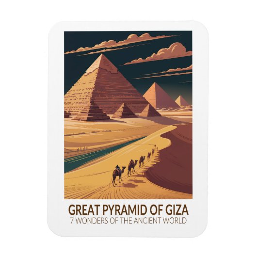 Große Pyramide von Giza Sieben Weltwunder Magnet (Vertikal)