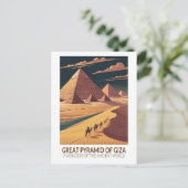 Große Pyramide von Giza Sieben Weltwunder Postkarte (Stehend Vorderseite)
