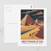 Große Pyramide von Giza Sieben Weltwunder Postkarte (Vorne/Hinten)