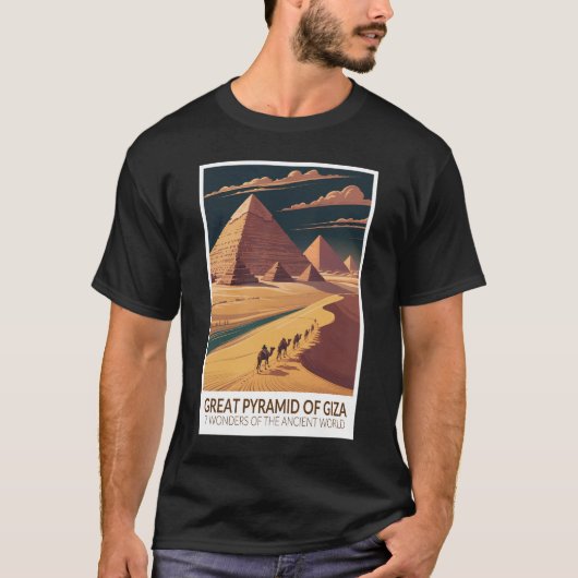 Große Pyramide von Giza Sieben Weltwunder T-Shirt (Vorderseite)