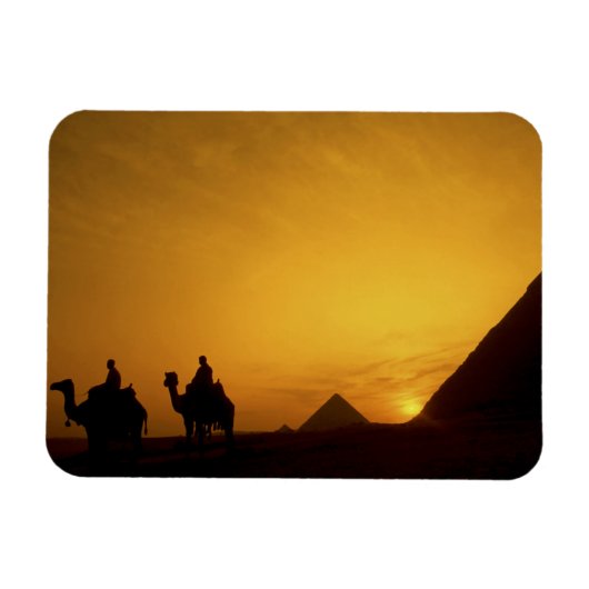 Große Pyramiden von Gizeh, Ägypten bei Sonnenunter Magnet (Horizontal)