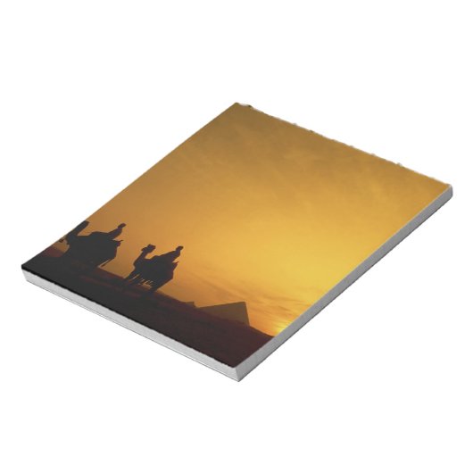 Große Pyramiden von Gizeh, Ägypten bei Sonnenunter Notizblock (Rotiert)