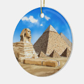Große Pyramiden von Gizeh Ägypten Wasserfarbe Keramik Ornament (Links)