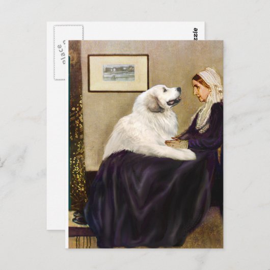 Große Pyrenäen 2 - Madame de Siestler Postkarte (Vorne/Hinten)