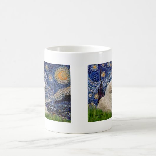 Große Pyrenäen 2 - Starry Night Kaffeetasse (Mittel)