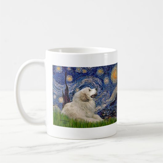 Große Pyrenäen 2 - Starry Night Kaffeetasse (Links)