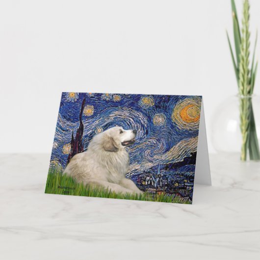 Große Pyrenäen 2 - Starry Night Karte (Vorderseite)