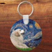 Große Pyrenäen 2 - Starry Night Schlüsselanhänger (Vorderseite)