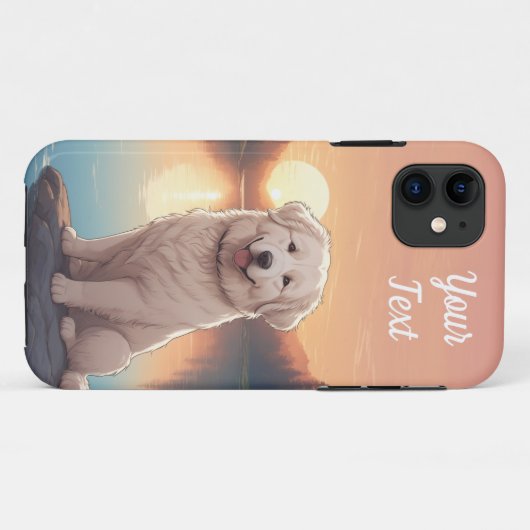 Große Pyrenäen am See Case-Mate iPhone Hülle (Rückseite (Horizontal))