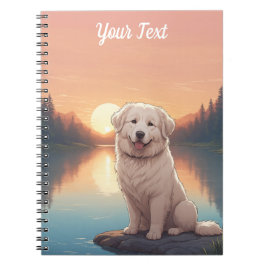 Große Pyrenäen am See Notizblock