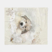 Große Pyrenäen-Aquarell-Welpe Fleecedecke (Vorderseite (Horizontal))