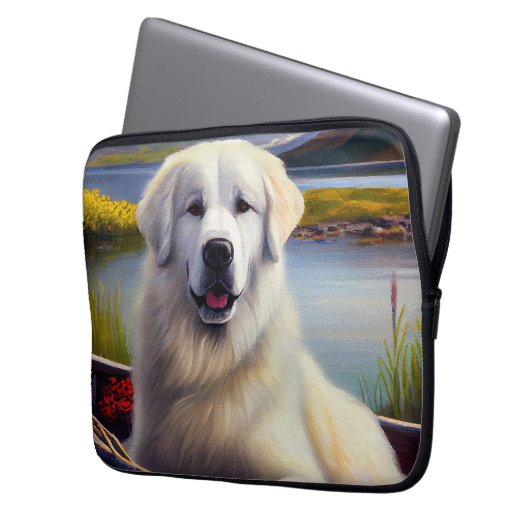 Große Pyrenäen auf dem Paddle: Ein Landschaftliche Laptopschutzhülle (Vorderseite Links)