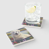 Große Pyrenäen auf dem Paddle: Ein Landschaftliche Steinuntersetzer (Seitenansicht)