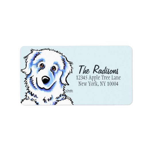 Große Pyrenäen - benutzerdefinierte Farbe Adressaufkleber (Vorne)