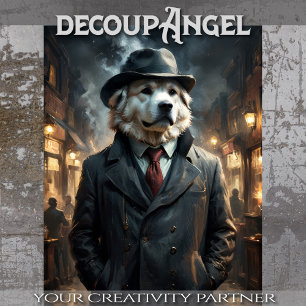 Große Pyrenäen - Decoupage - Seidenpapier