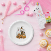 Große Pyrenäen Dog Ghost Hexenmeister Halloween Ma Pappteller (Party)