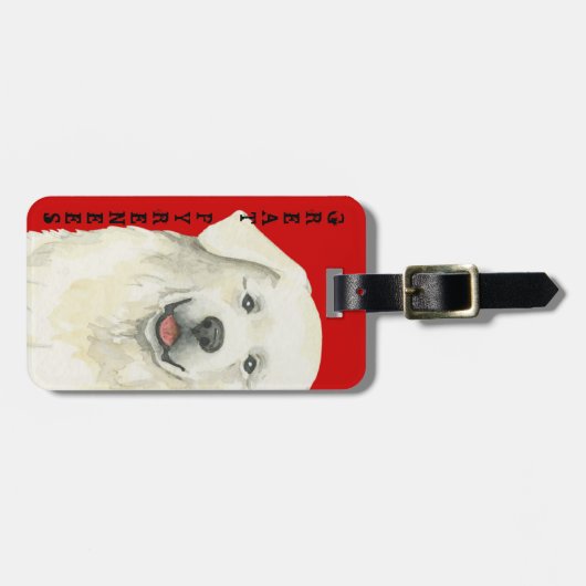 Große Pyrenäen-Farbblock Gepäckanhänger (Vorderseite horizontal)