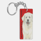 Große Pyrenäen-Farbblock Schlüsselanhänger (Vorderseite links)