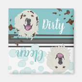 Große Pyrenäen Geschirrspüler dreckig/sauber Magnet (Vorne)