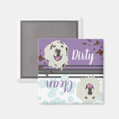 Große Pyrenäen Geschirrspüler dreckig/sauber Magnet (Vorderseite/Rückseite)