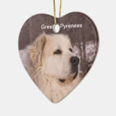 Große Pyrenäen-Herz Keramik Ornament (Links)