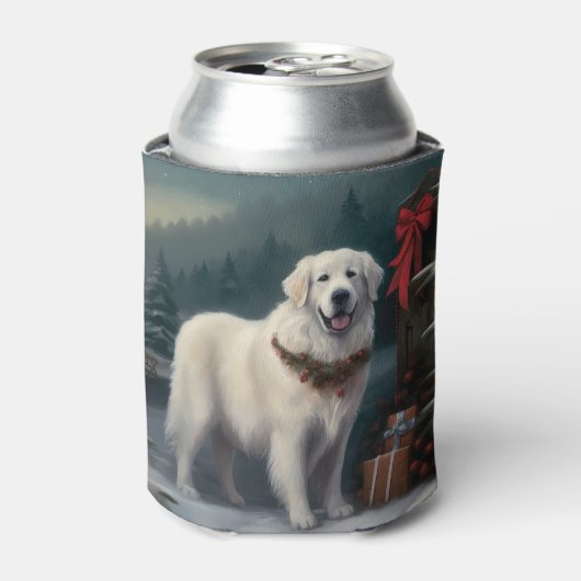 Große Pyrenäen Hund im Schnee Weihnachten Dosenkühler (Kanne Vorderseite)