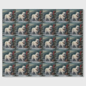 Große Pyrenäen Hund im Schnee Weihnachten Geschenkpapier (Flach)