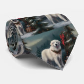 Große Pyrenäen Hund im Schnee Weihnachten Krawatte (Gerollt)