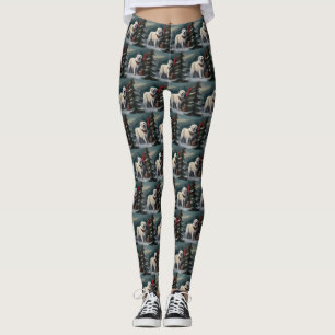 Große Pyrenäen Hund im Schnee Weihnachten Leggings
