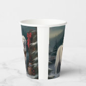 Große Pyrenäen Hund im Schnee Weihnachten Pappbecher (Rechts)