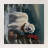 Große Pyrenäen Hund im Schnee Weihnachten Puzzle (Horizontal)