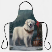 Große Pyrenäen Hund im Schnee Weihnachten Schürze (Vorderseite)